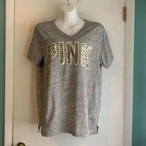 PINK sequined football tee- like new